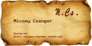Micsey Csenger névjegykártya